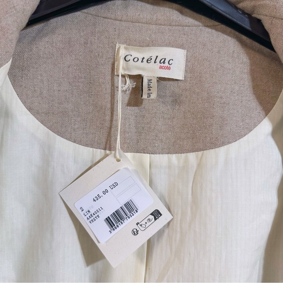 Cotelac Wool Blend Tan Boxy Short Jacket With Mandarin Collar Size 2/US8 ($435) - Picture 3 of 13